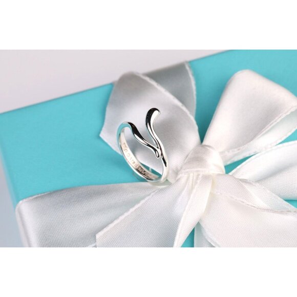 Tiffany & Co. Elsa Peretti Open Teardrop Snake Ring in Sterling Silver Size 6 - Picture 6 of 11